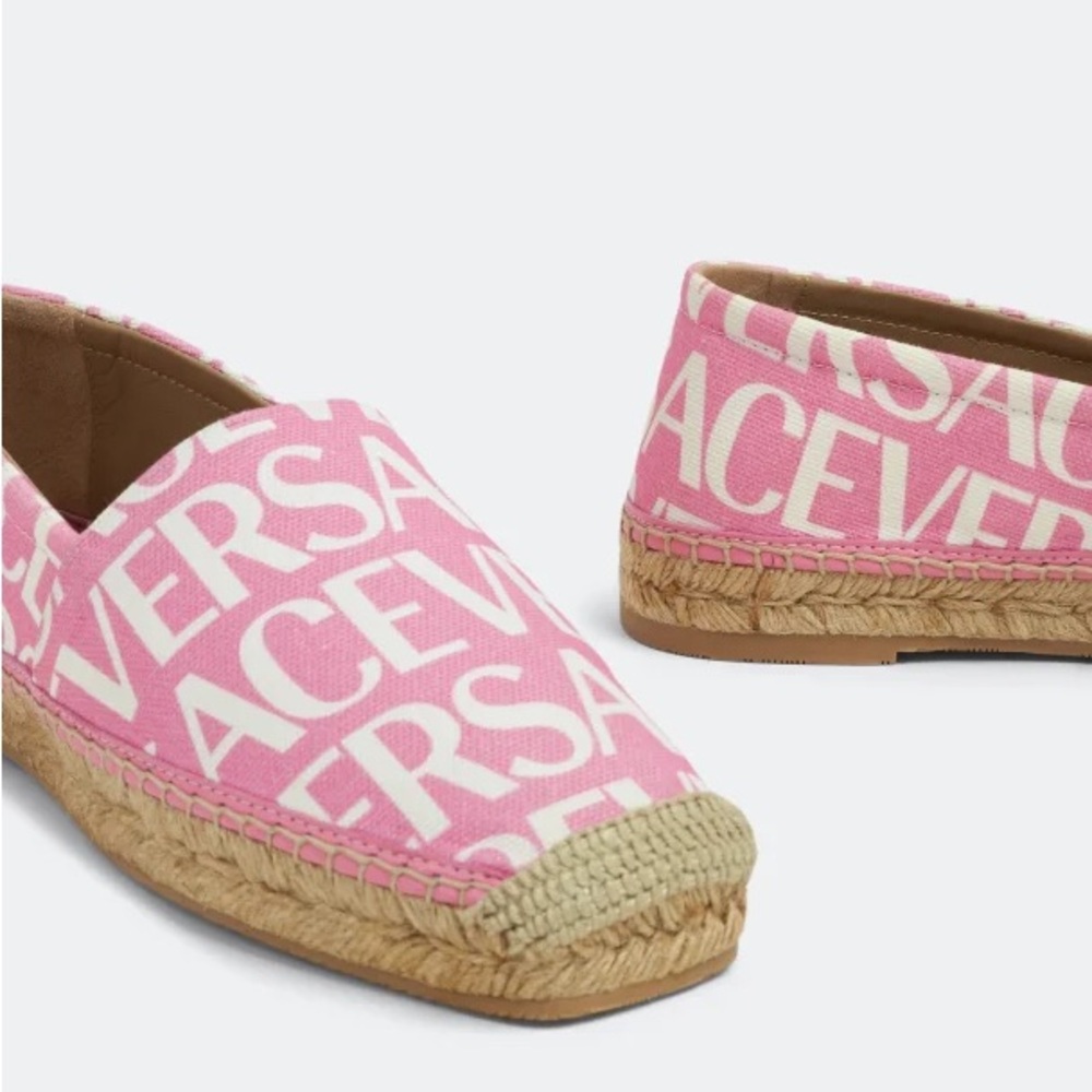 New Authentic VERSACE Espadrilles Rosado Versace La Greca Signature - Picture 6 of 15